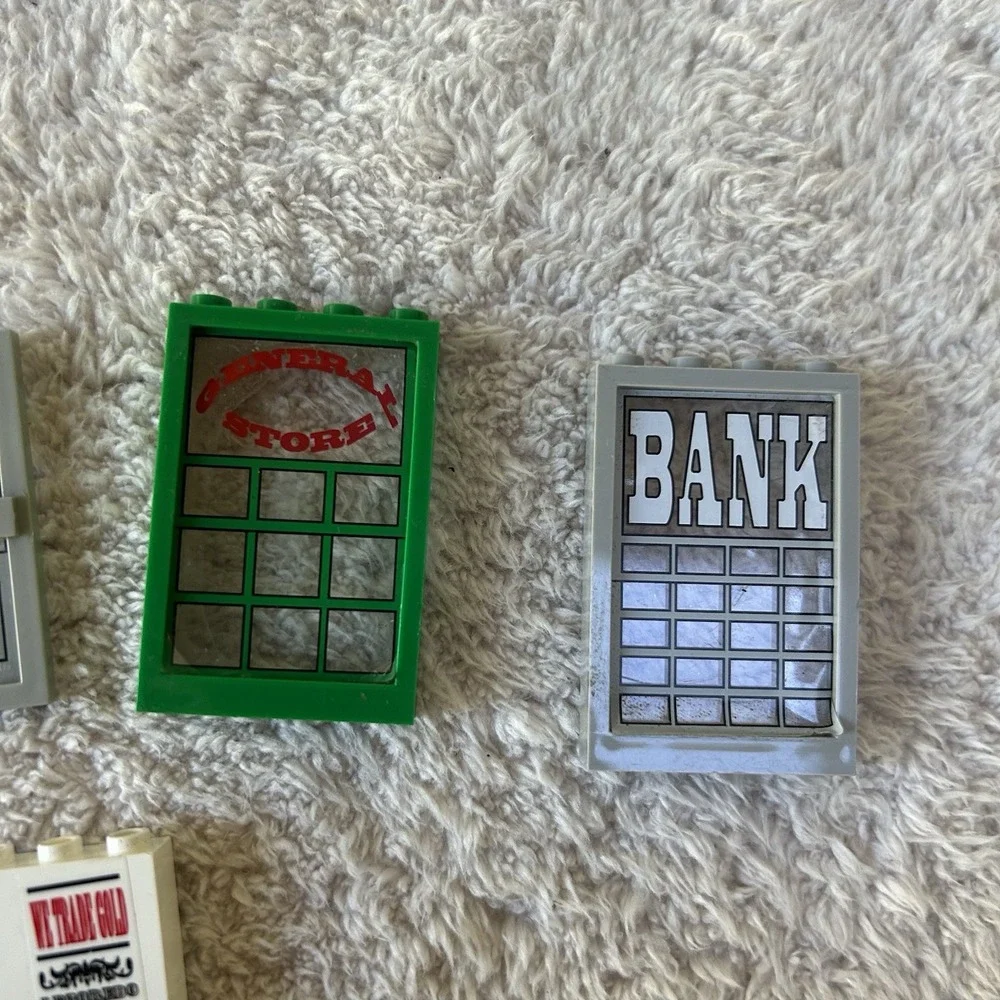 Vintage LEGO Western Sheriff General Store Door, Bank &White Sheriff Window Lot